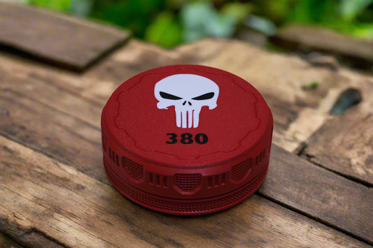 3d printed Ammo container with punisher skull logo