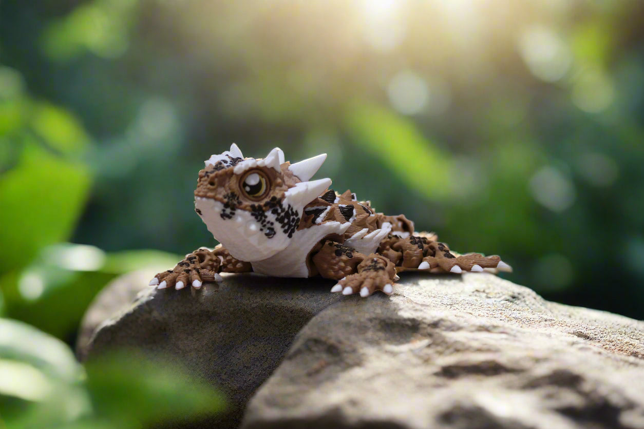 3d printed horned lizard
