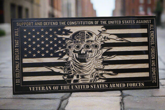 Carved Oath of Enlistment Flag