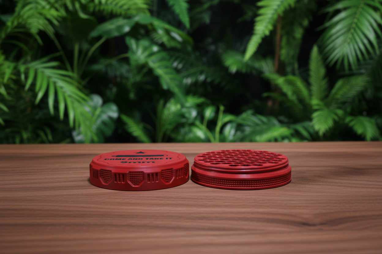 Customizable and Stackable 9mm Ammo Container with Come And Take It Decorative Lid Proudly Made in America