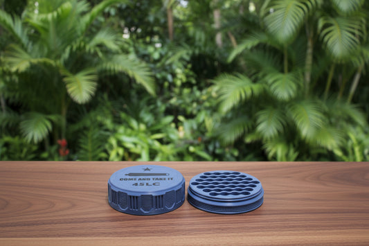 Customizable and Stackable 45 LC Ammo Container with Come And Take It Decorative Lid Proudly Made in America