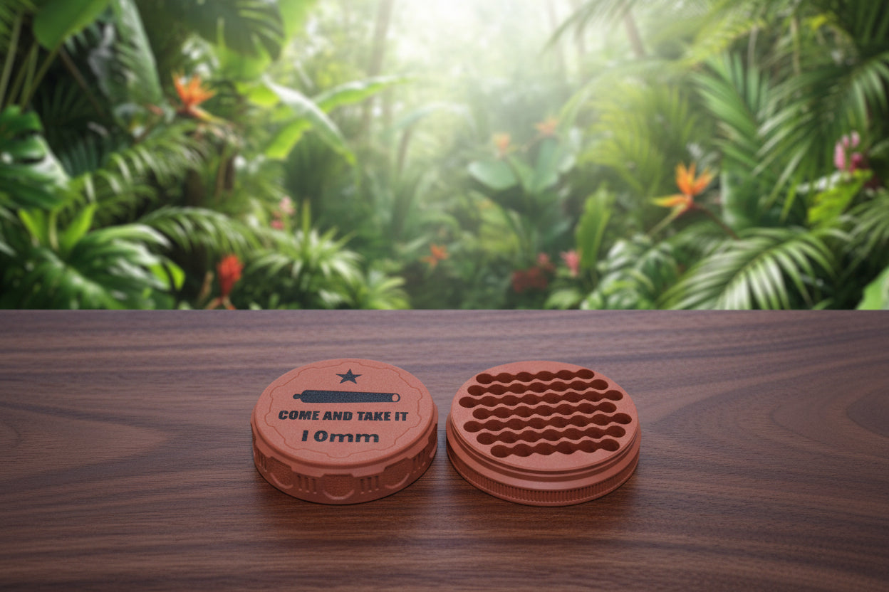 Customizable and Stackable 10MM Ammo Container with Come And Take It Decorative Lid Proudly Made in America