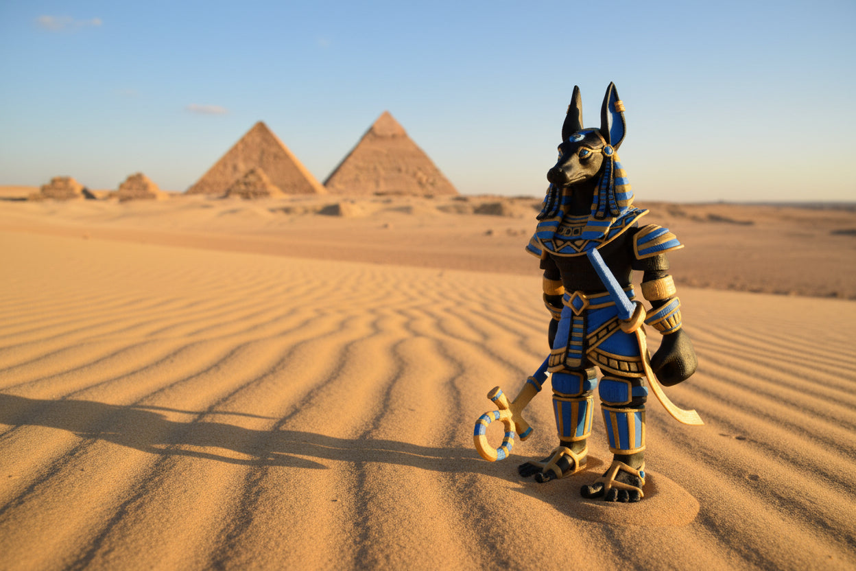 3d printed articulating Anubis character