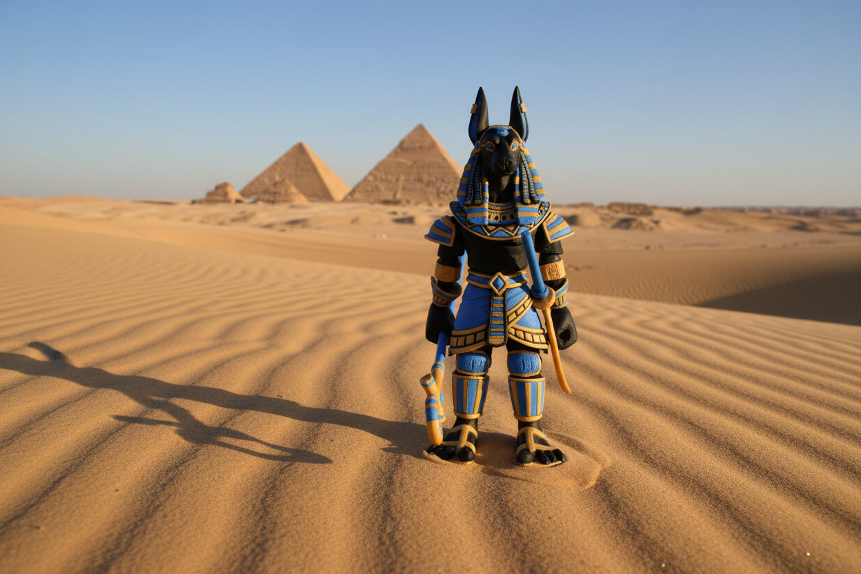 3d printed articulating Anubis character