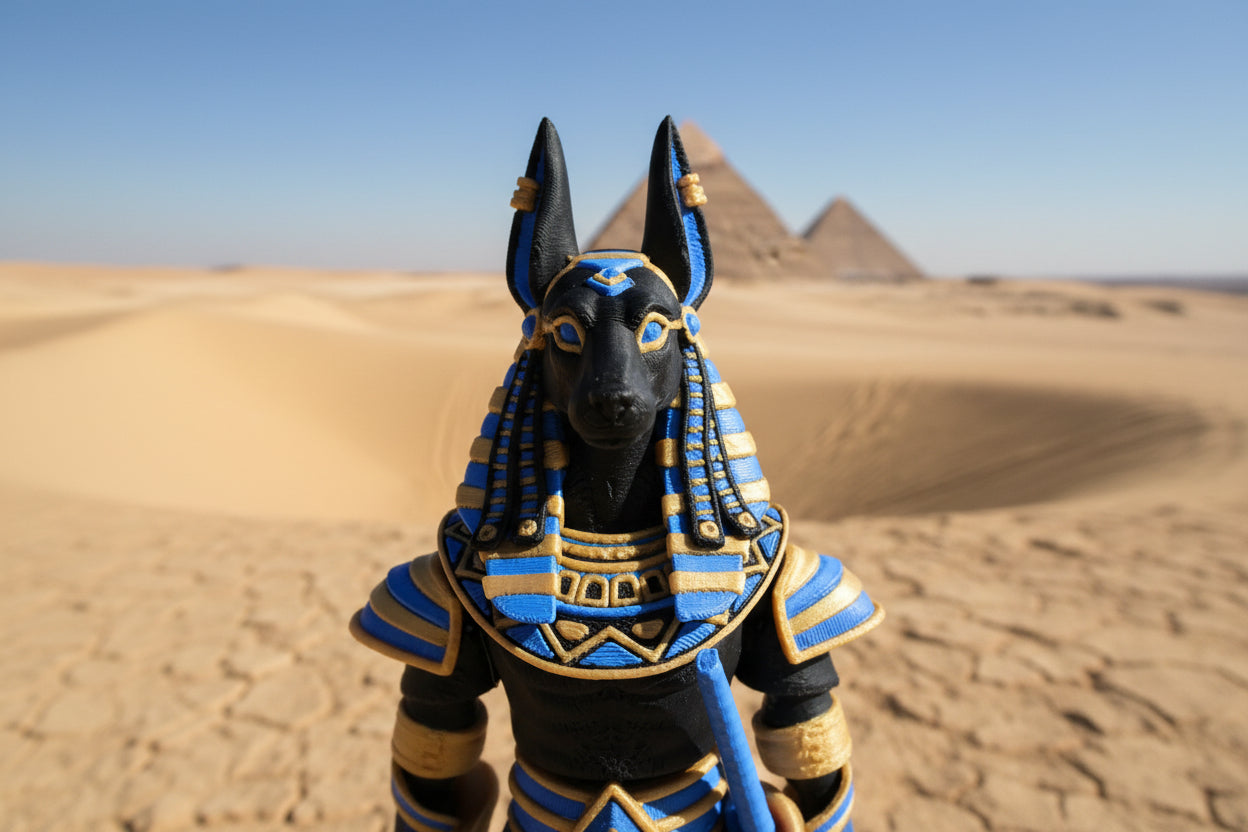 3d printed articulating Anubis Character