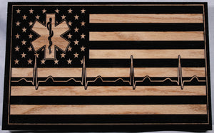 Small Carved EMS Flag