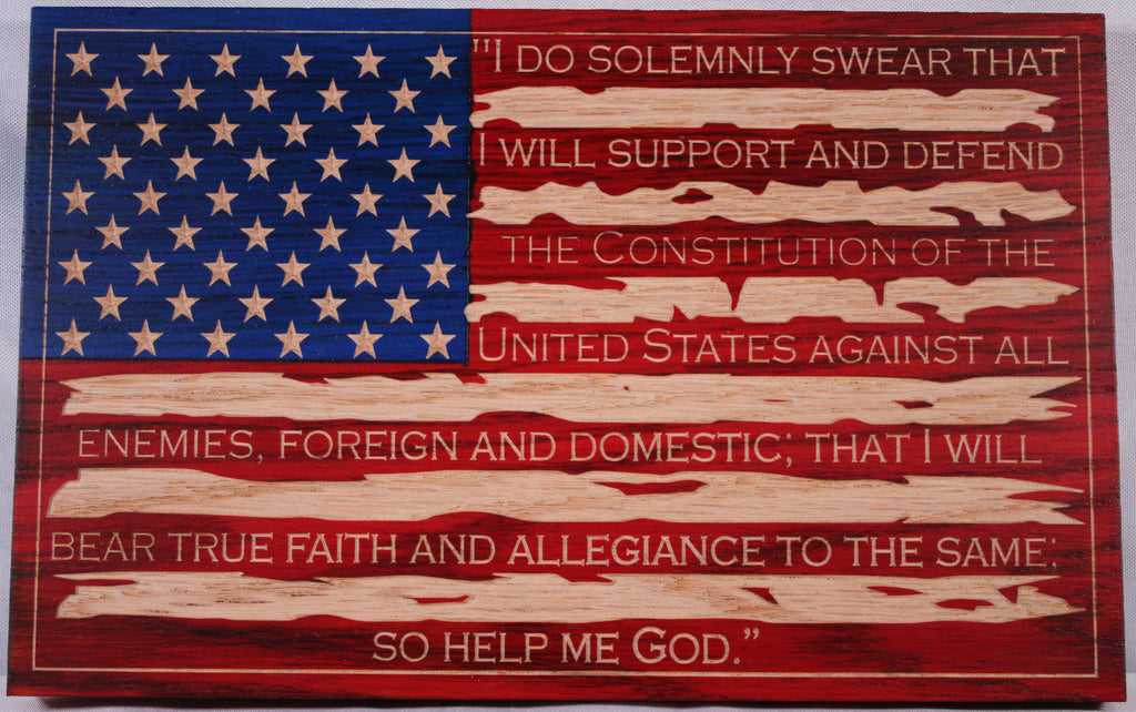 Small Carved Oath Of Enlistment Flag