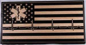 Carved EMS Flag