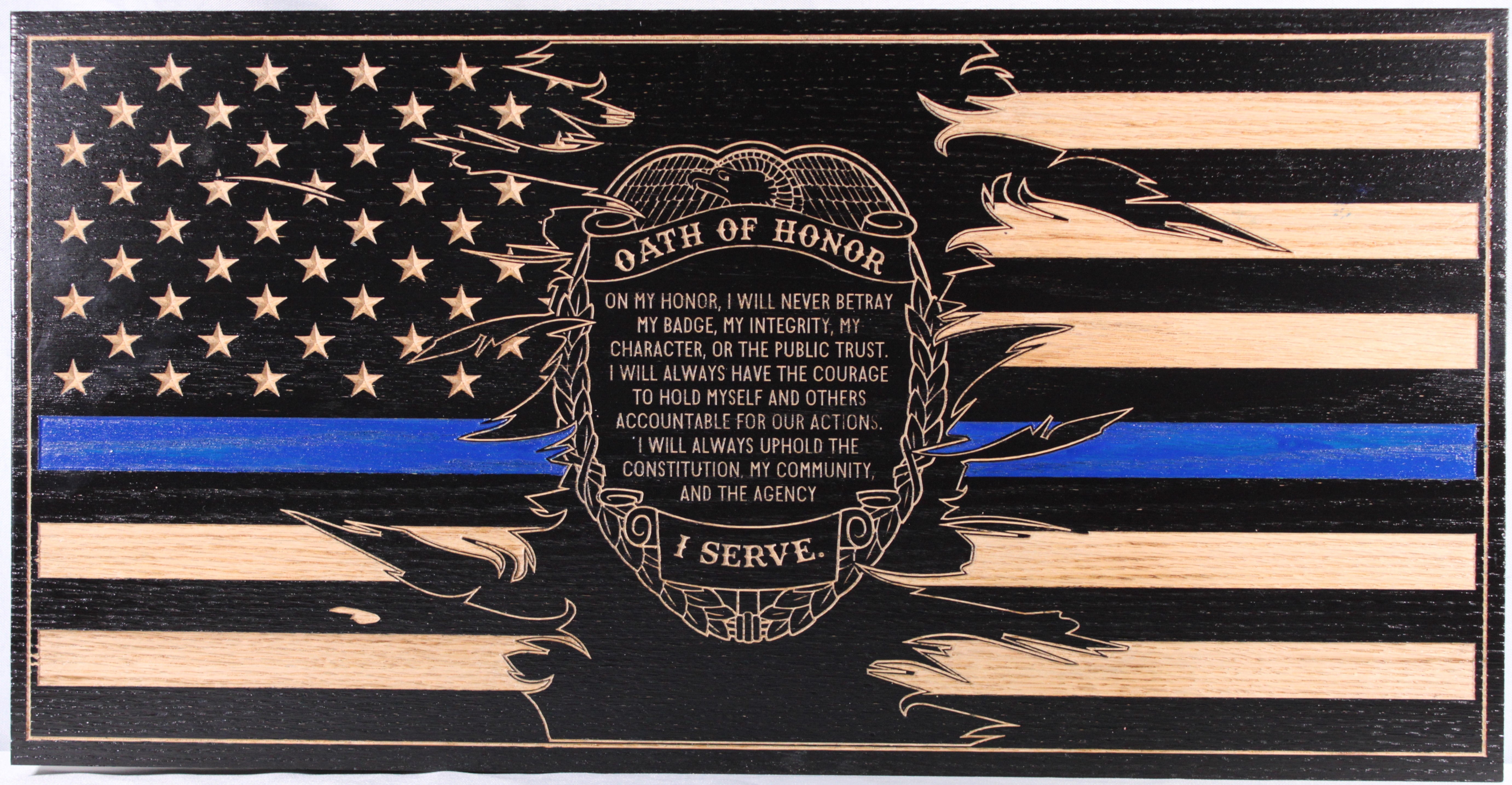 Tattered Police Oath Of Honor Flag