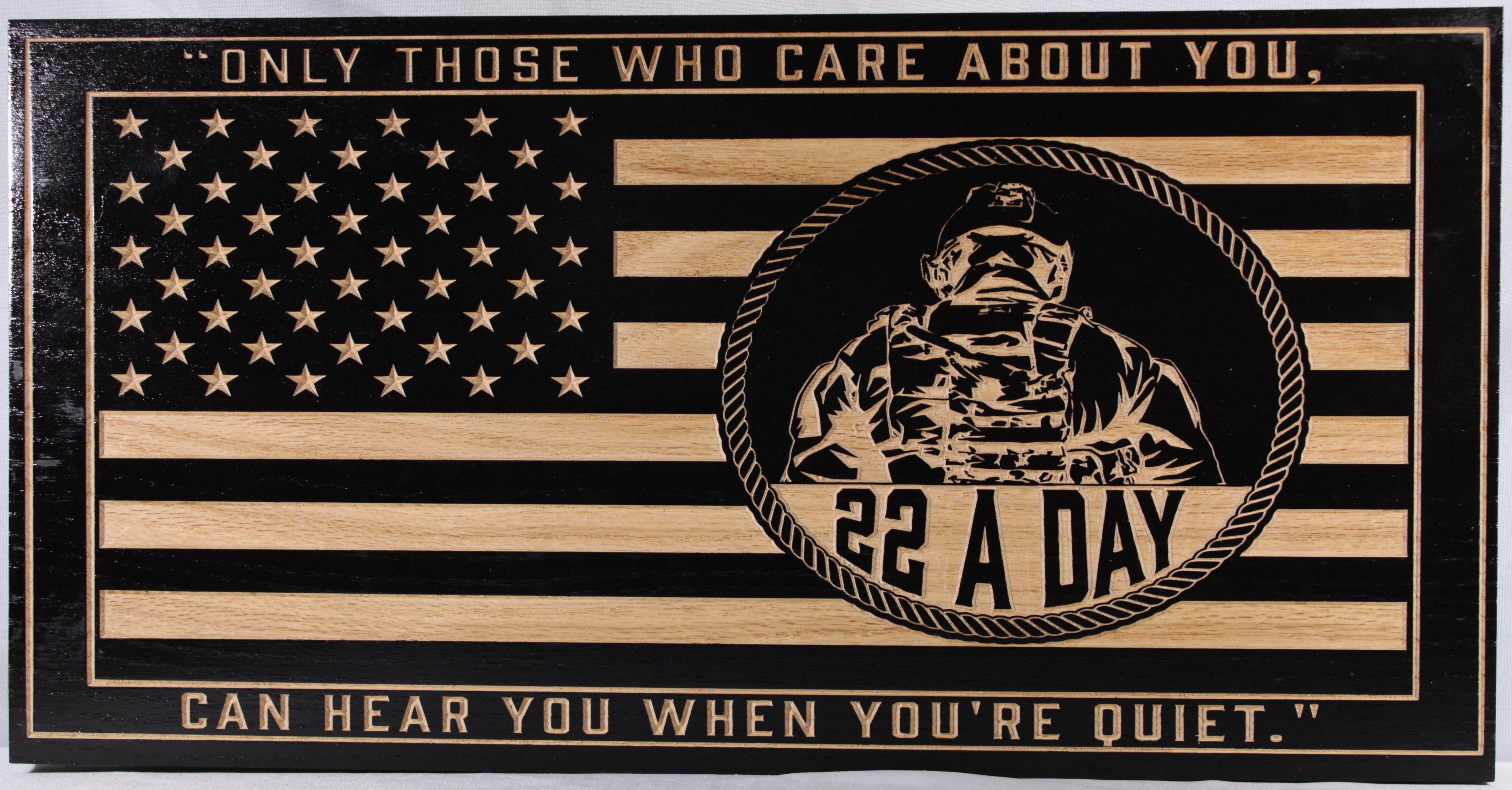 Carved 22 A Day Flag