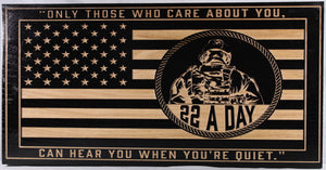Large Carved 22 A Day Flag