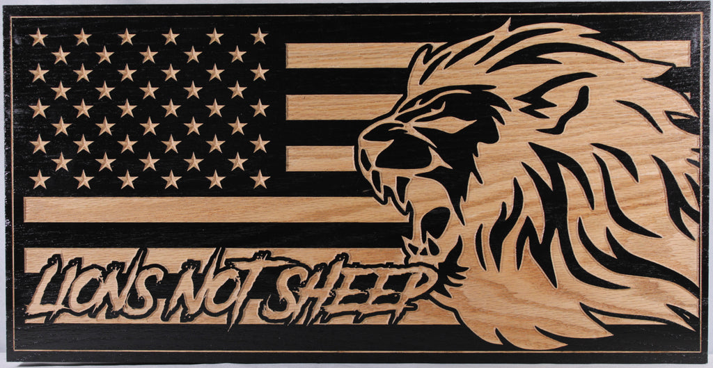 Carved Lions Not Sheep Flag