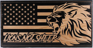Carved Lions Not Sheep Flag