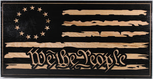 Carved Tattered We The People Flag