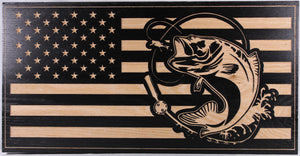 Carved Bass American Flag