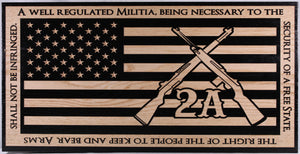 Carved Second Amendment Flag With Border