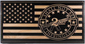 Carved Second Amendment Shall Not Be Infringed Flag