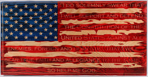 Carved Oath Of Enlistment Flag
