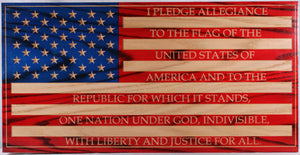 Carved Pledge Of Allegiance Flag
