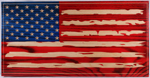 Carved Tattered American Flag