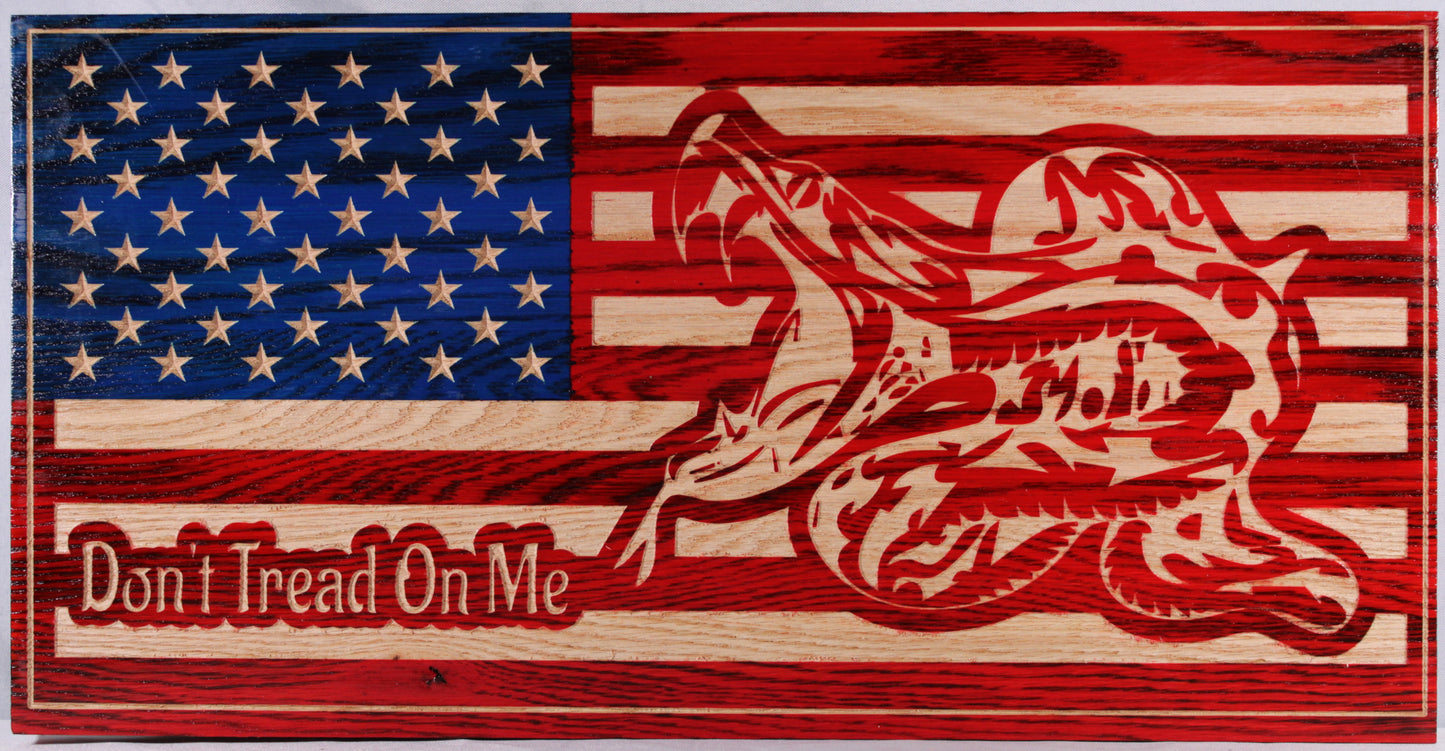 Carved Don't Tread On Me Flag