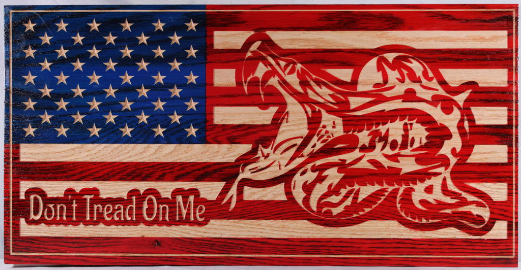 Carved Don't Tread On Me Flag