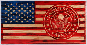 Carved U.S Army Flag