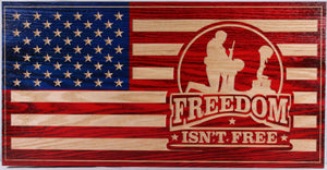Carved Freedom Isn't Free American Flag