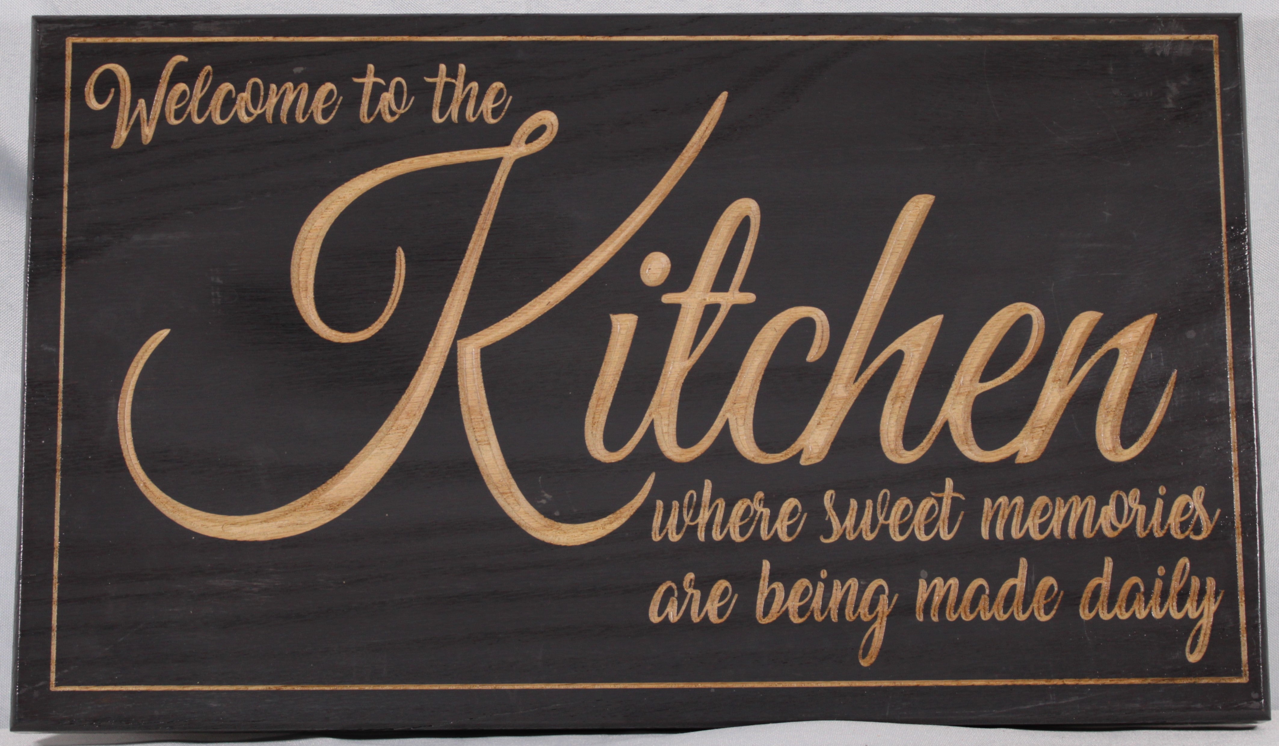 Carved Kitchen Sign
