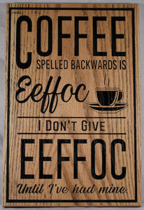 Carved Coffee Sign