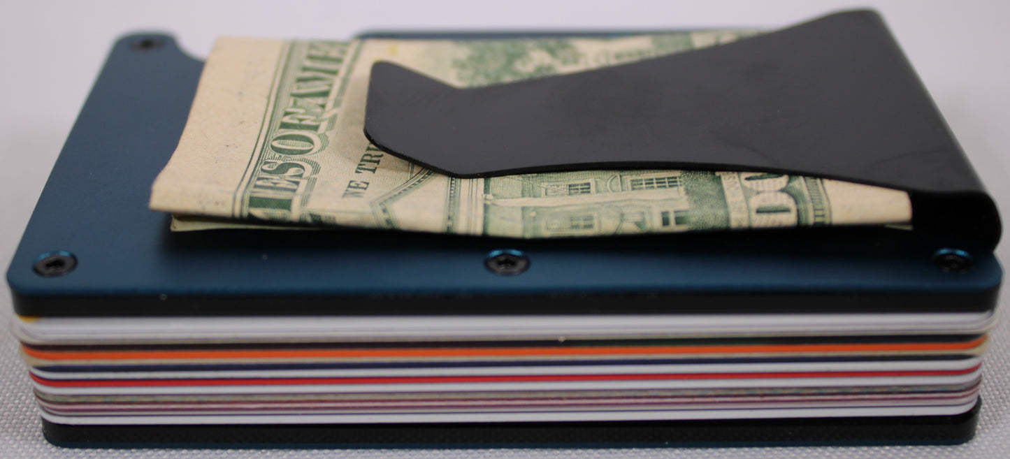 Laser Engraved RFID Blocking Minimalist Wallet W/Money Clip