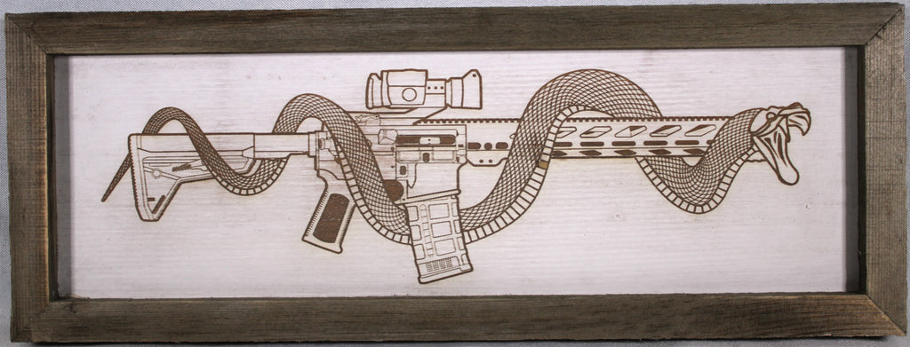 Ar-15 With Coiled Snake Sign