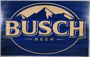 Carved Busch Beer Sign