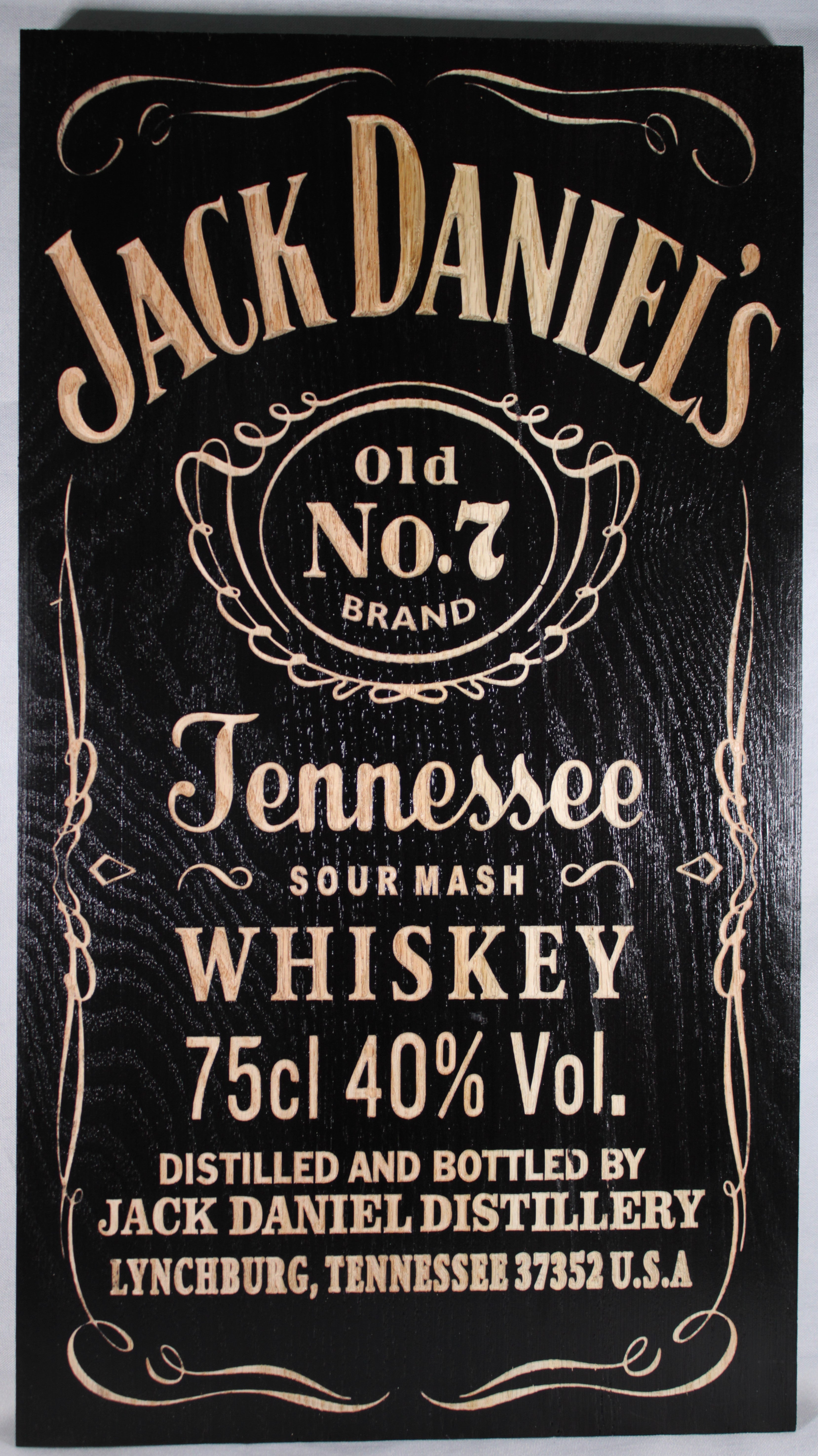 Carved Jack Daniels Whiskey Sign