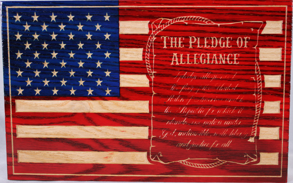 Small Pledge Of Allegiance Scroll Flag