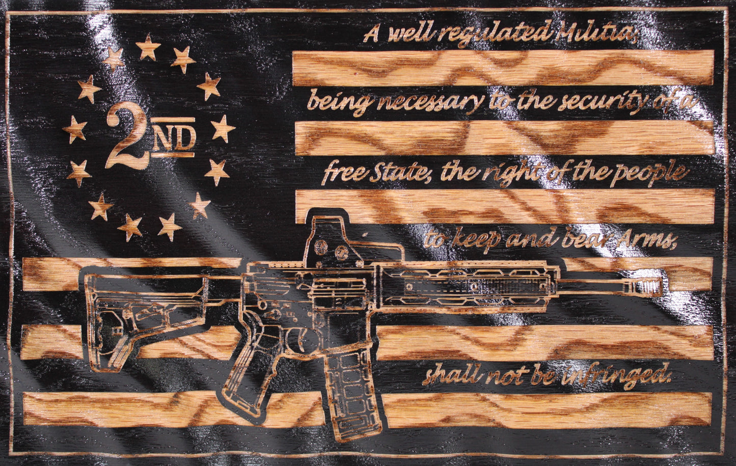 Small Ar-15 Second Amendment Wavy Flag