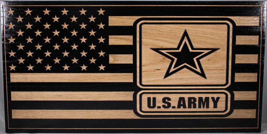 Carved U.S Army Flag