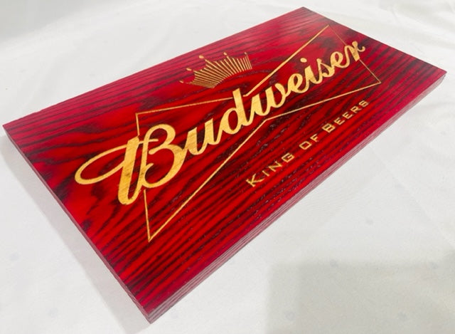 Carved Budweiser Sign