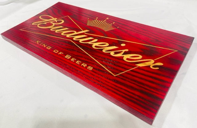 Carved Budweiser Sign