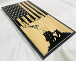 Carved Tattered IWO JIMA Vertical Flag