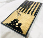 Carved Tattered IWO JIMA Vertical Flag