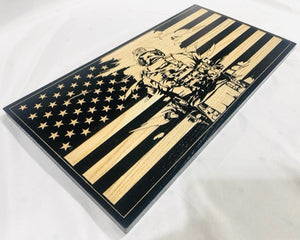 Carved Ripped Soldier Flag