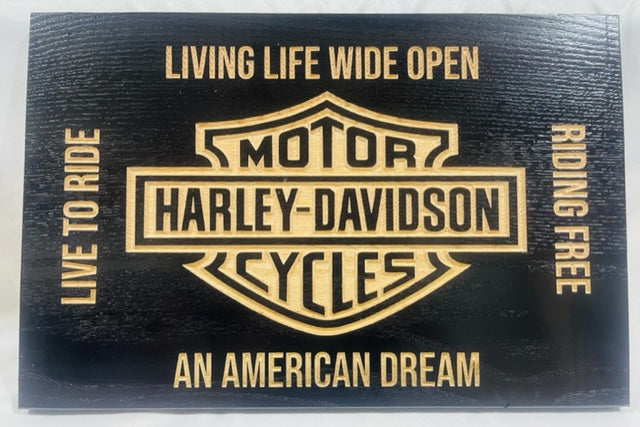 Carved Harley Born To Ride Sign