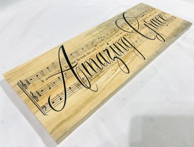 Carved Amazing Grace Sign