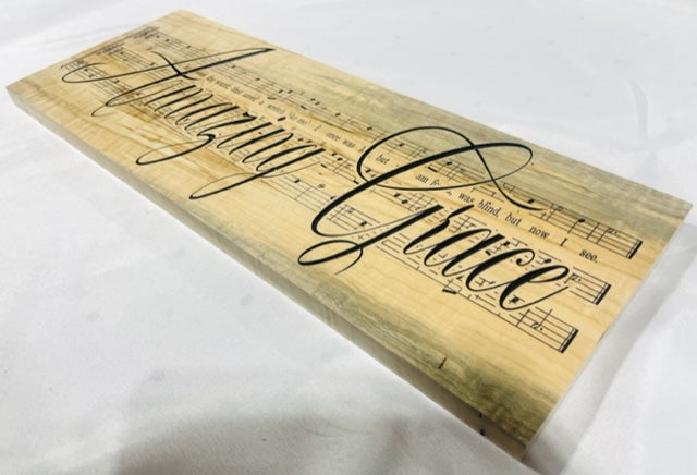 Carved Amazing Grace Sign