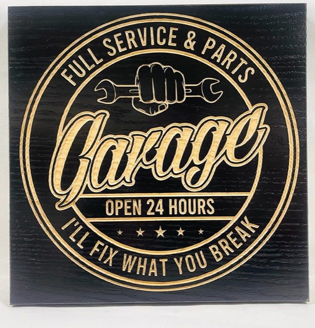 Carved Full Service Garage Sign