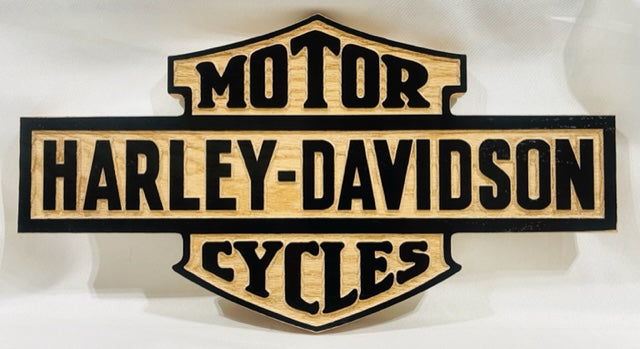Carved Harley Davidson Sign