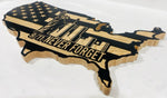 Carved 9/11 Memorial US Shaped Flag