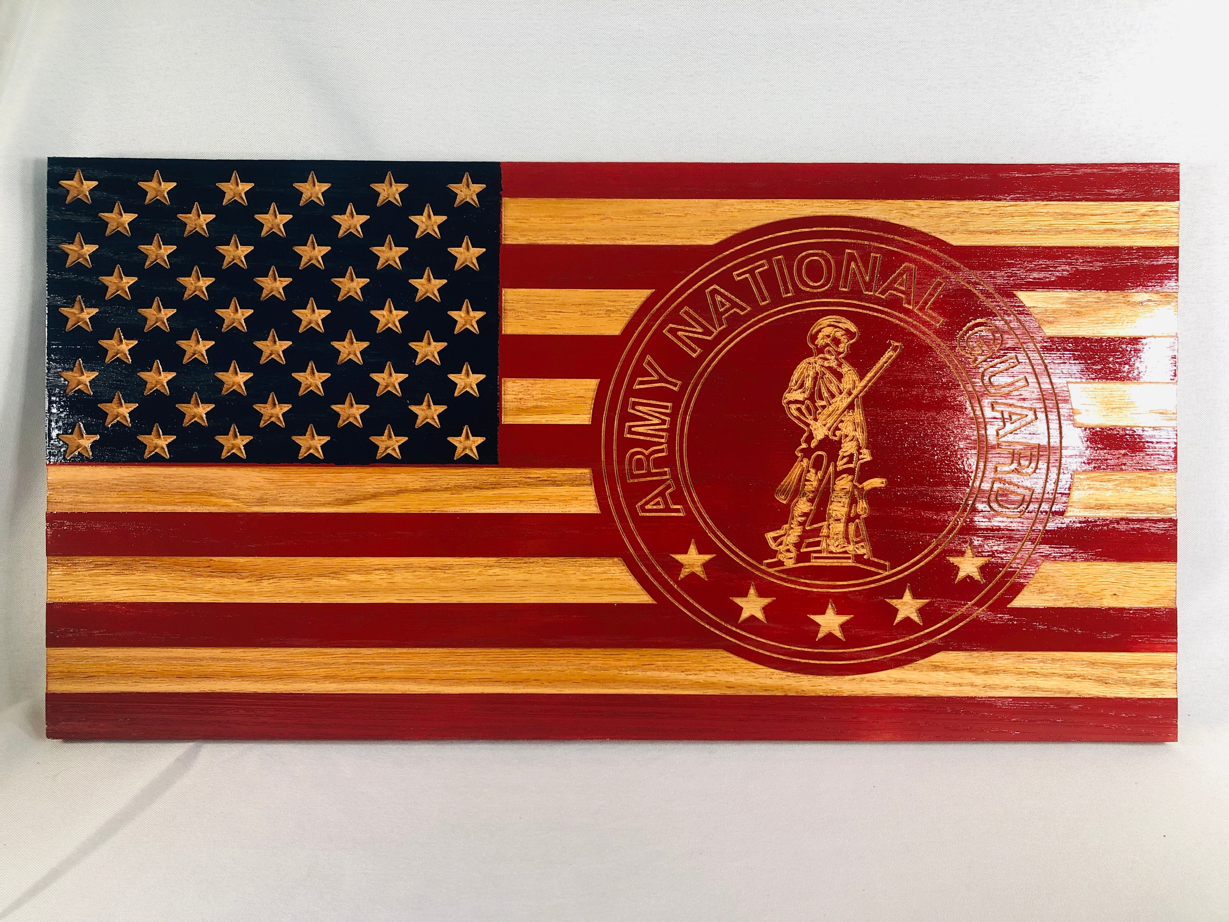 Carved U.S Army National Guard Flag