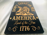 Carved Don't Tread On Me Sign